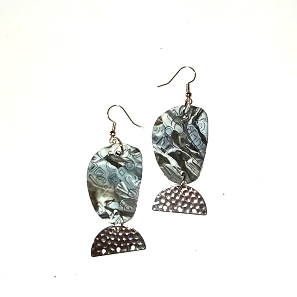 Clay earrings-Mosaic Aztec 2